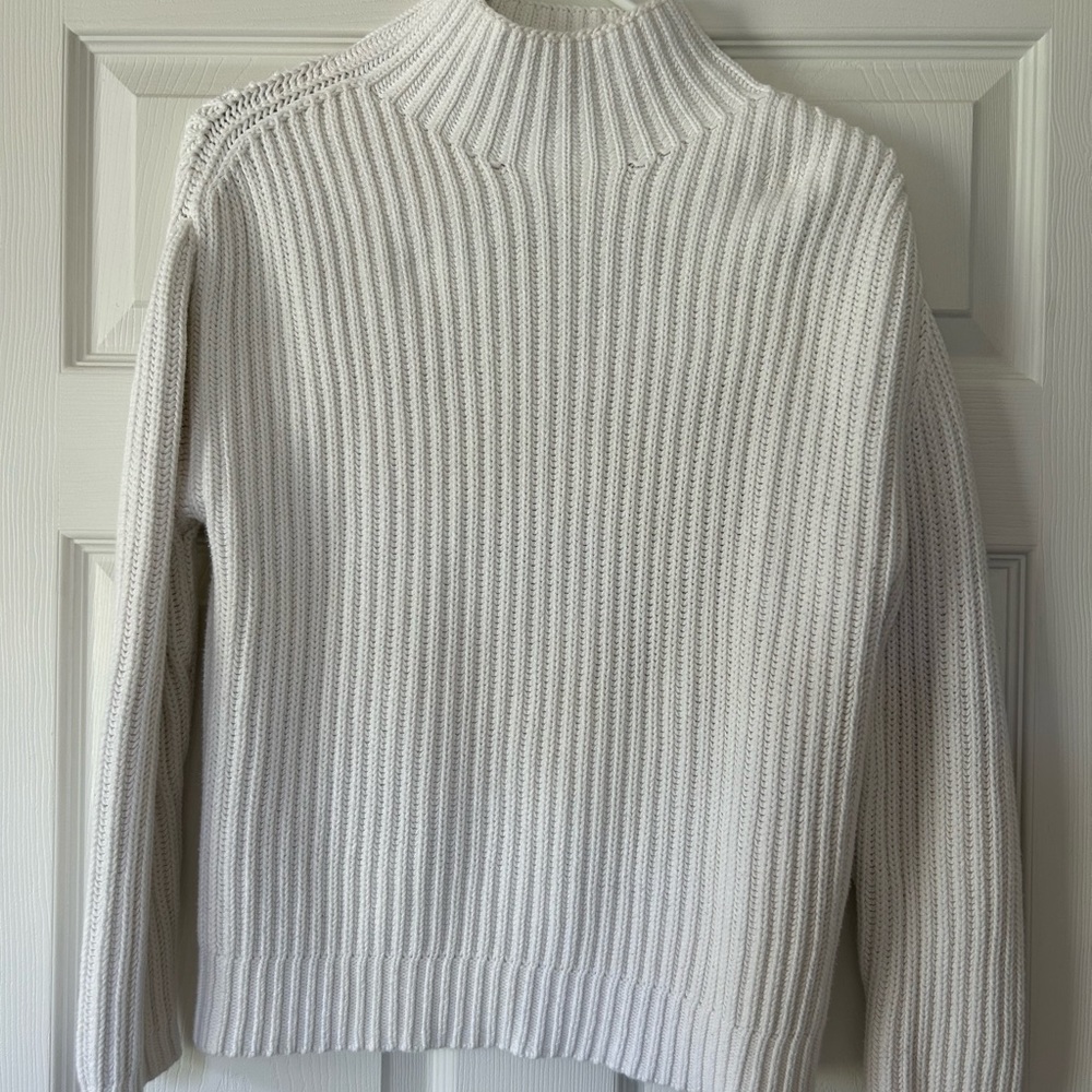 Cream Ribbed Sweater